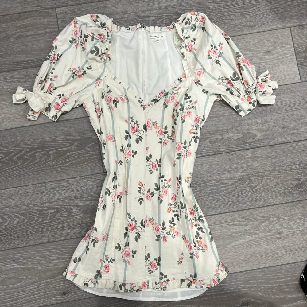 For Love & Lemons Rose Striped Mini dress